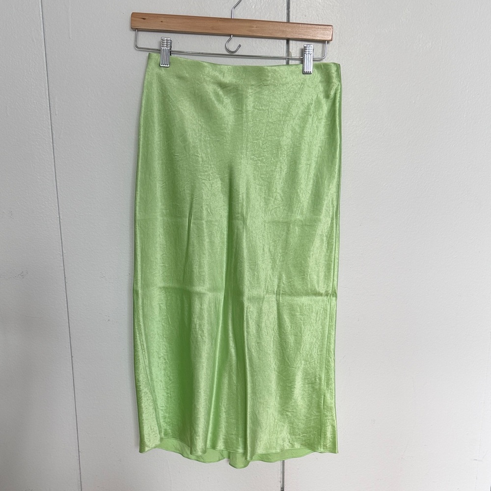 Vince Vibrant Green Midi Skirt